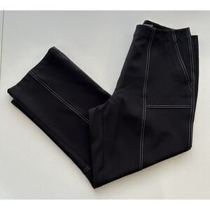 Karl Lagerfeld Paris Contrast Stitch Straight Leg Pants Size 10 Black